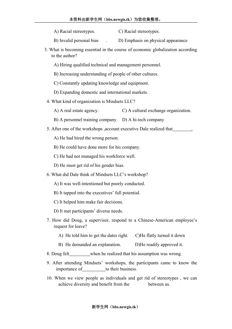 2009年6月英语四级考试真题与答案_第4页