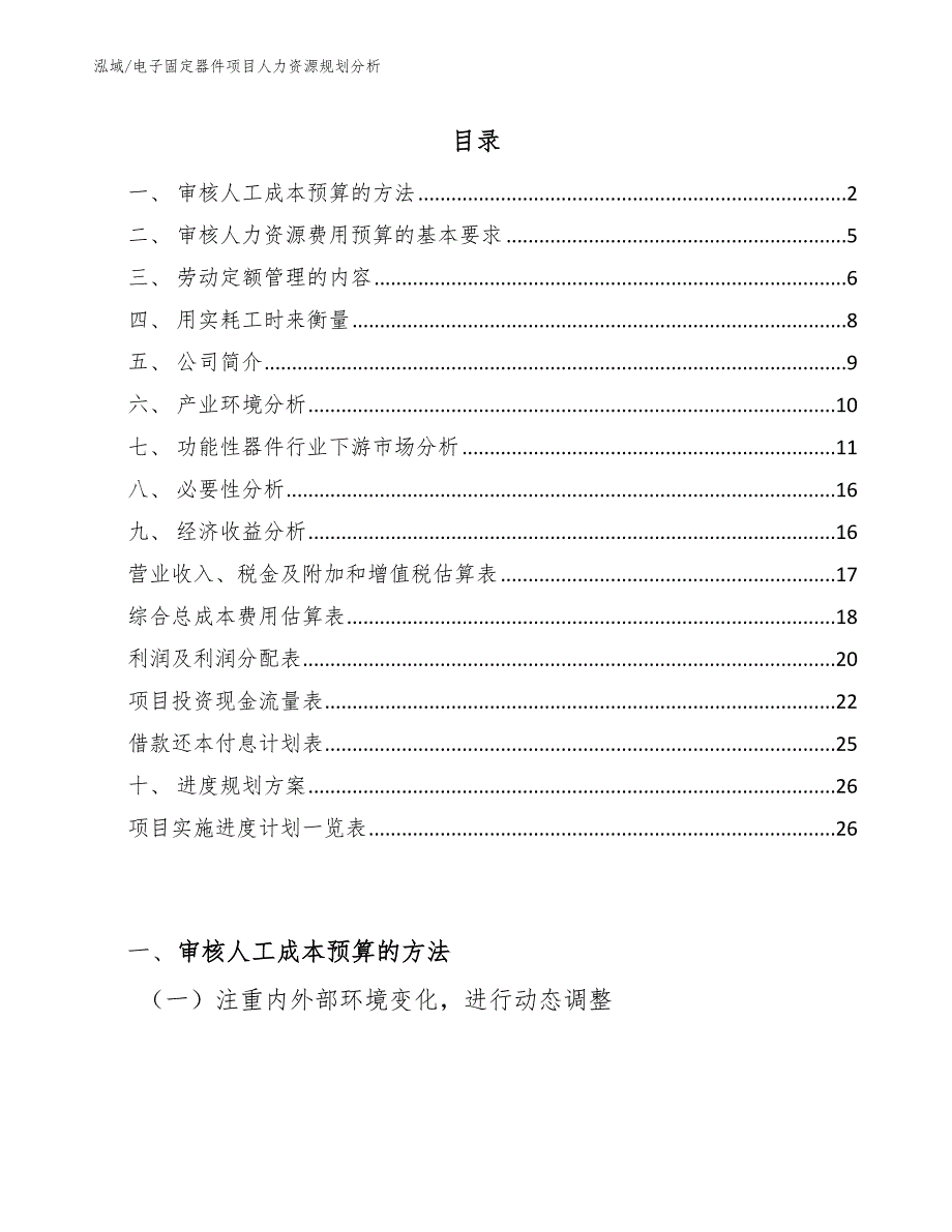 电子固定器件项目人力资源规划分析（参考）_第2页