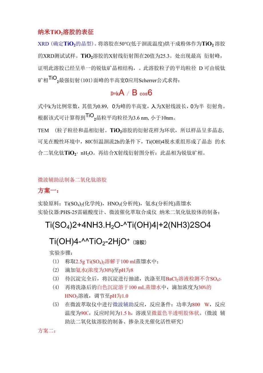 TiO2包覆堇青石 实验方案 多种_第5页