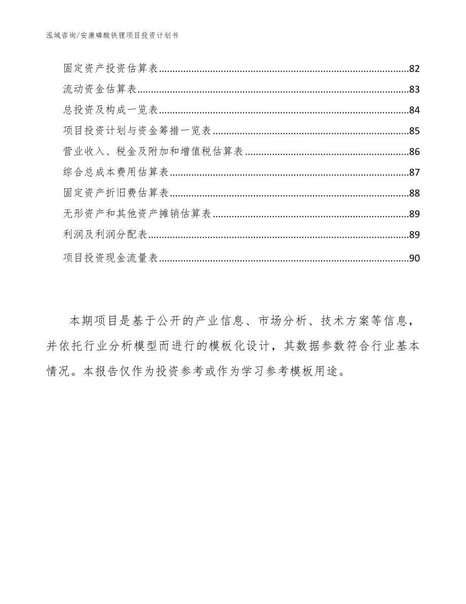 安康磷酸铁锂项目投资计划书（参考范文）_第5页