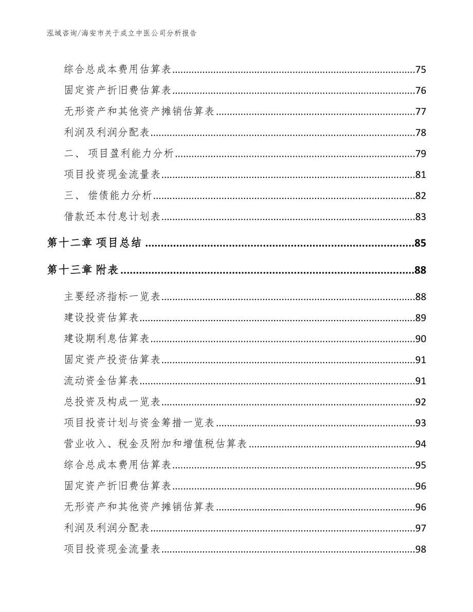 海安市关于成立中医公司分析报告【模板范本】_第5页