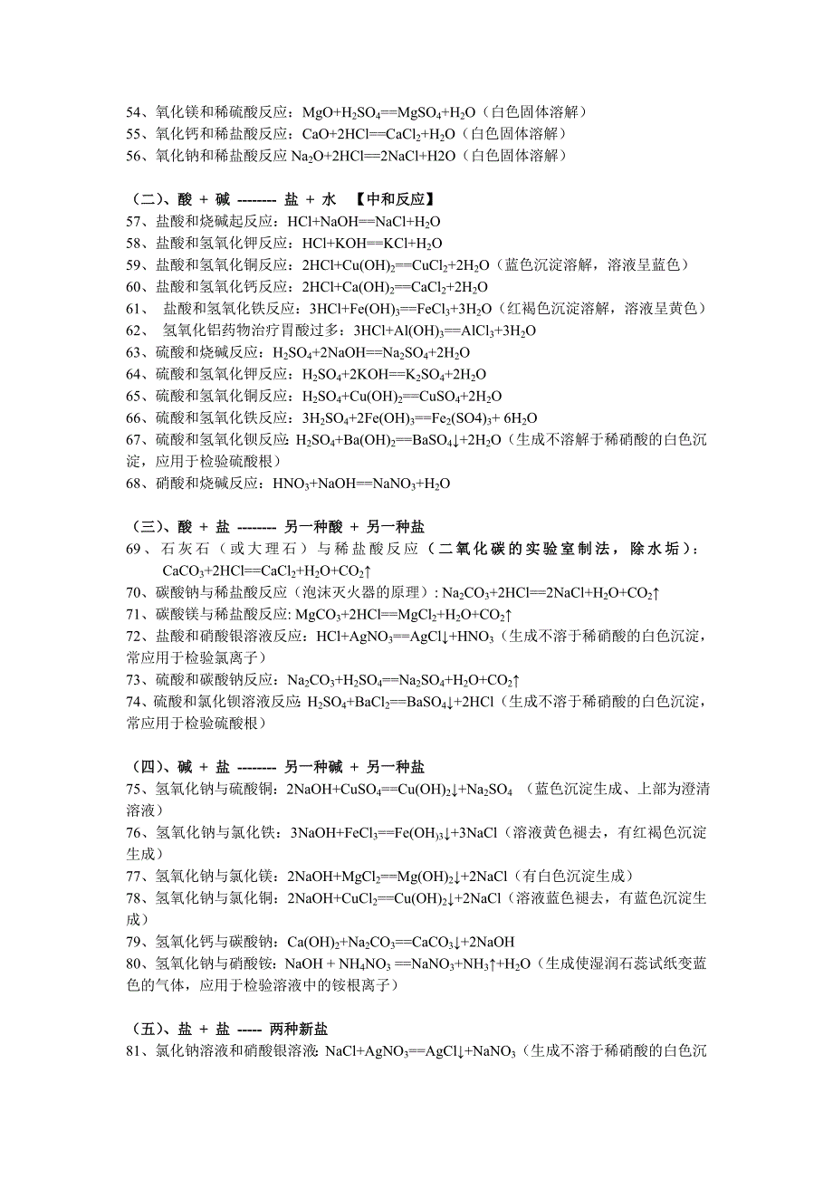 初中化学方程式汇总(四种基本反应类型)(共5页)_第4页