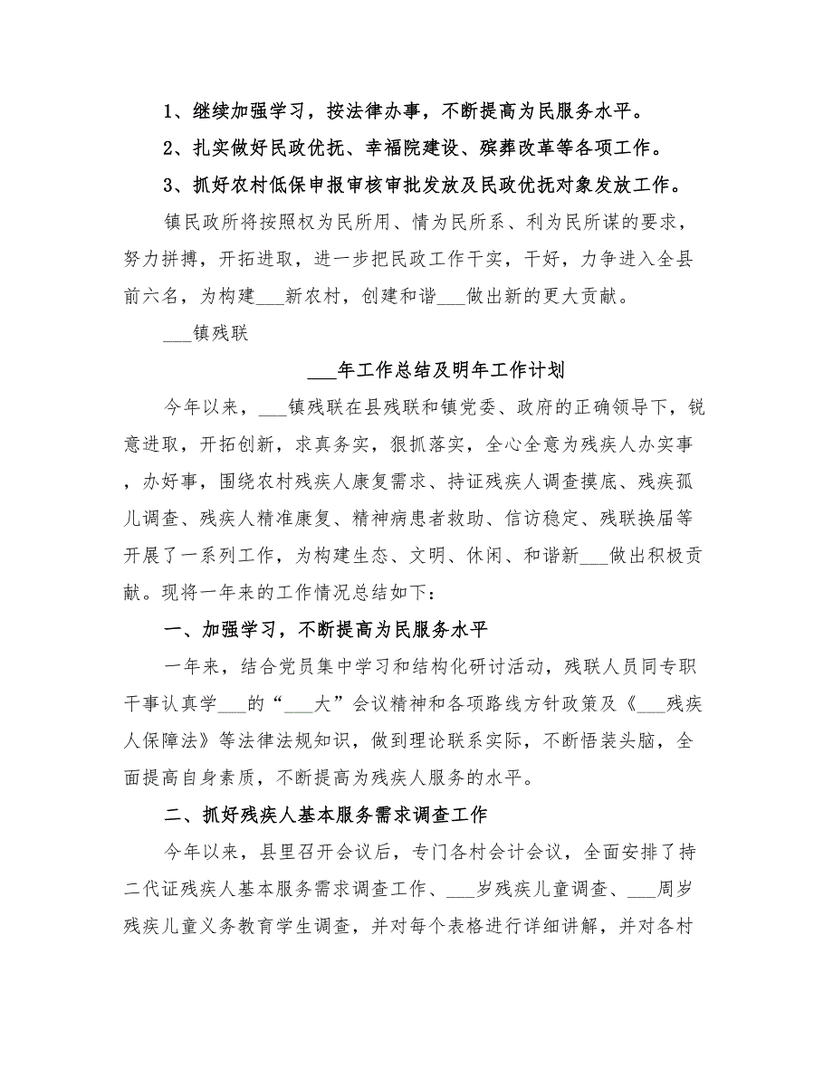 镇民政所2022年工作总结及明年计划_第3页