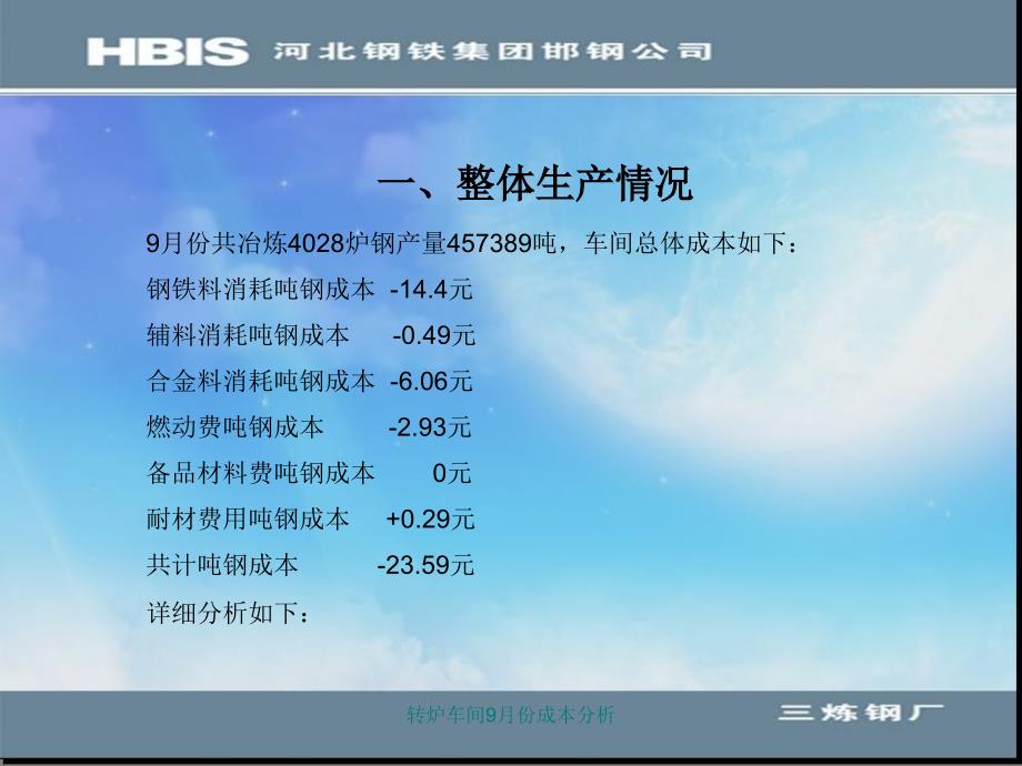 转炉车间9月份成本分析课件_第3页