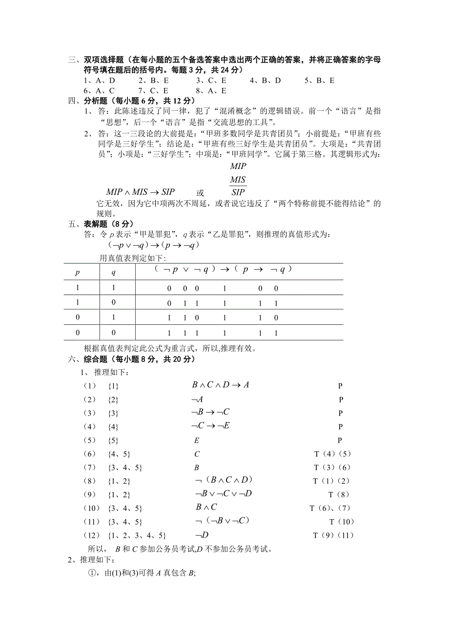 《逻辑学》模拟试题及答案_第5页