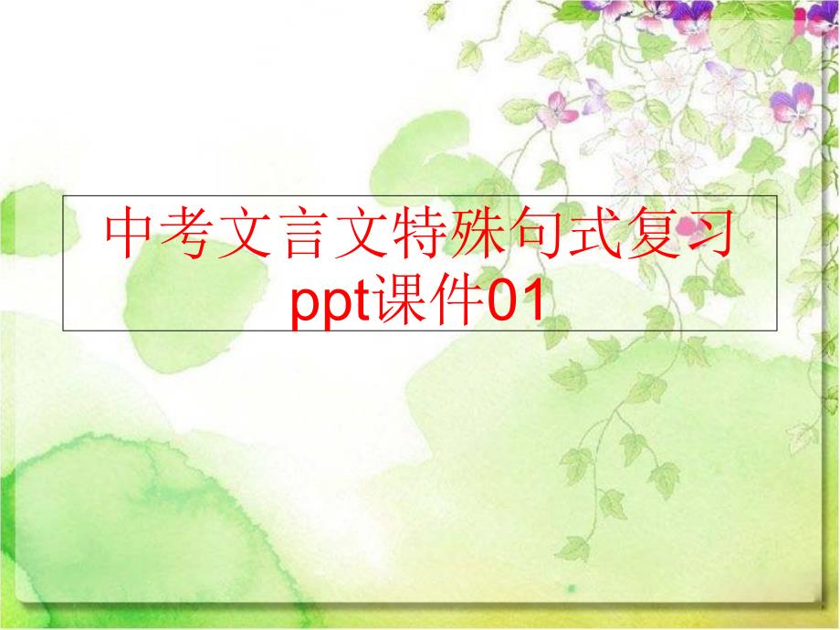 【精品】中考文言文特殊句式复习ppt课件01（可编辑）_第1页