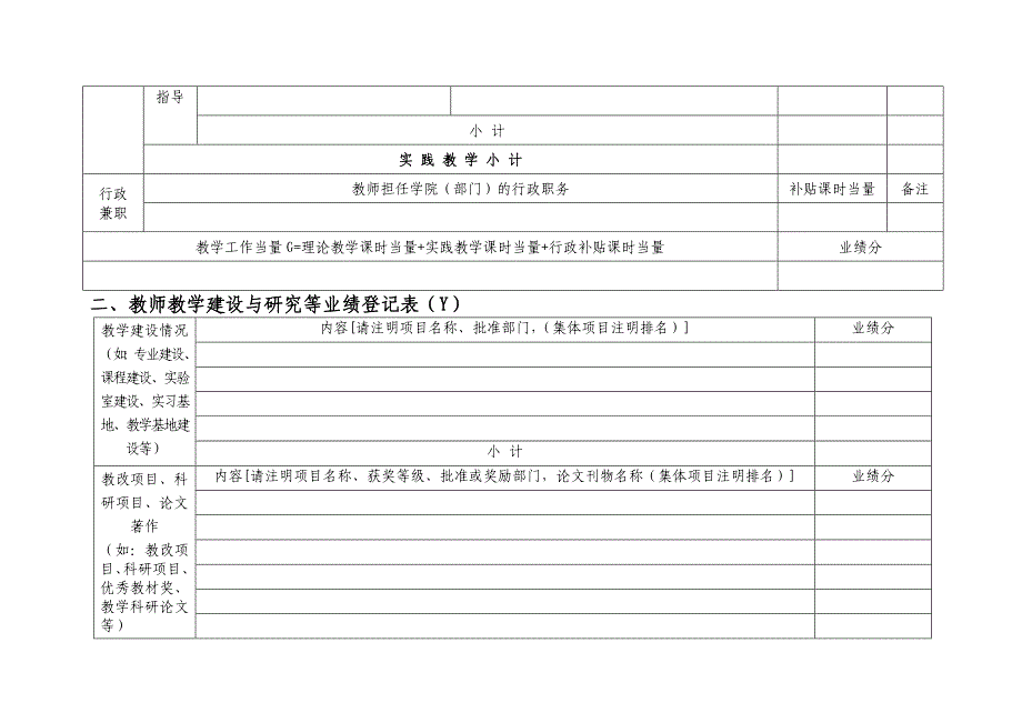 温州大学城市学院教师教学工作业绩考核表_第4页