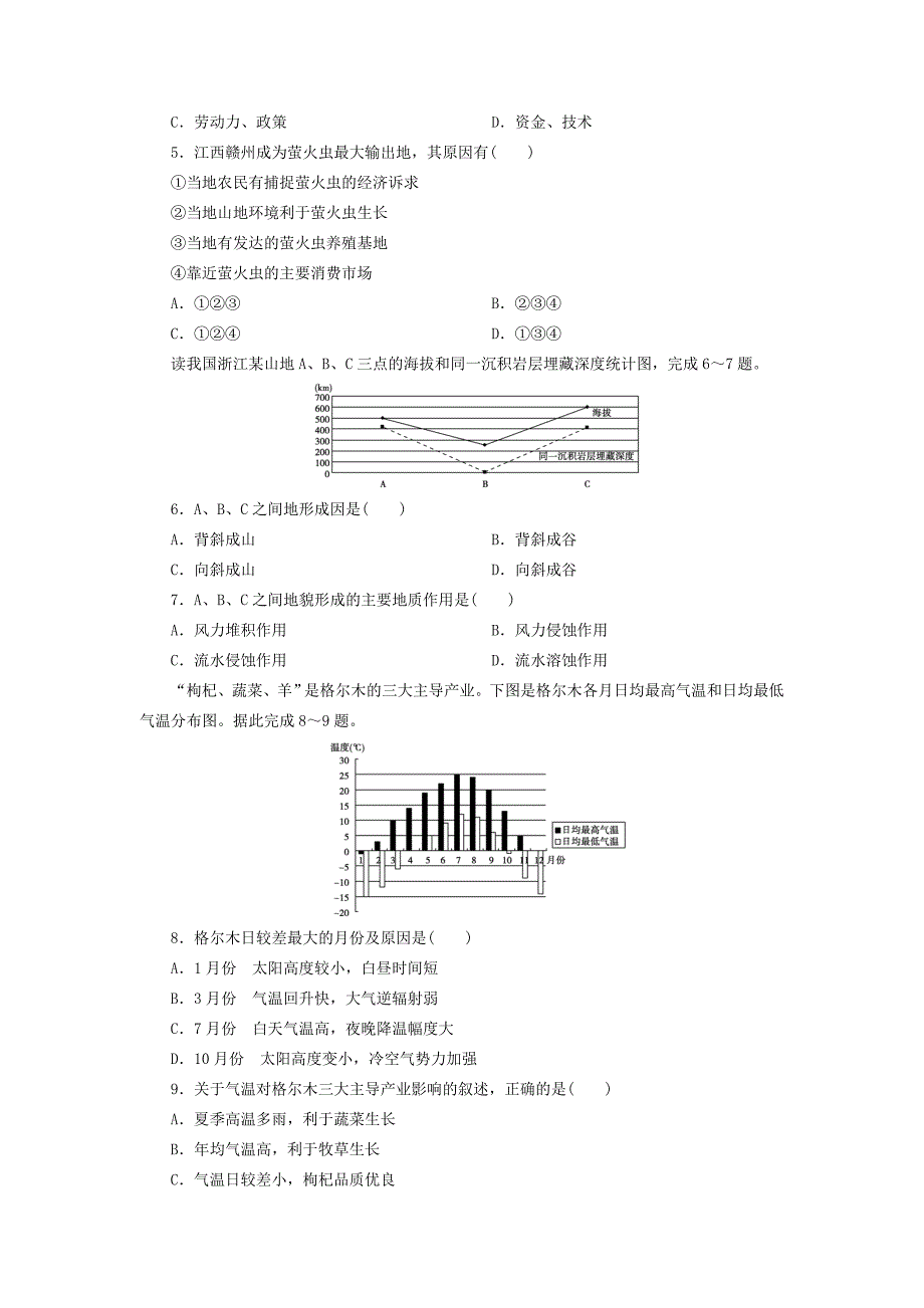 高考地理三轮冲刺抢分特色专项训练10第一篇选择题专项练十040212_第2页