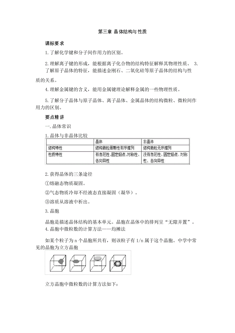 人教版高中化学选修知识点总结晶体结构与性质_第2页