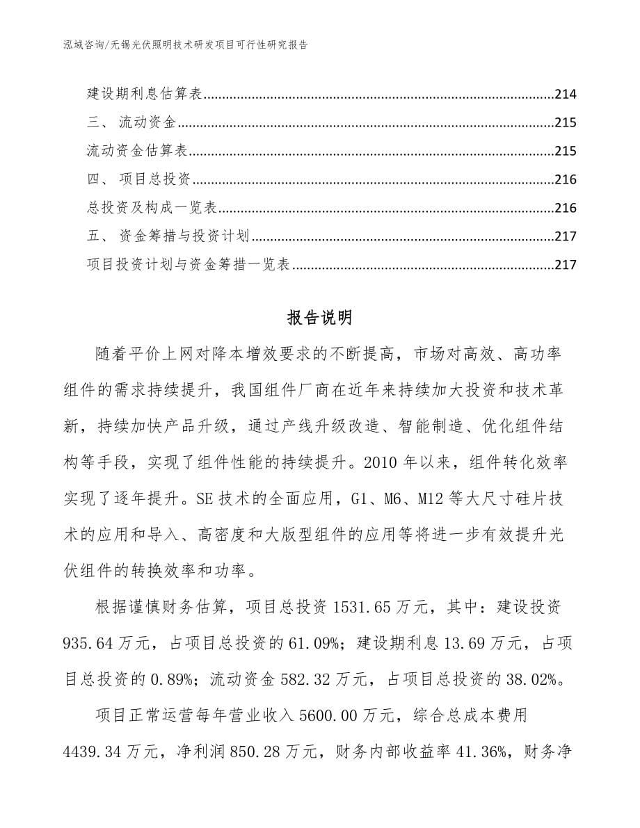 无锡光伏照明技术研发项目可行性研究报告_第5页