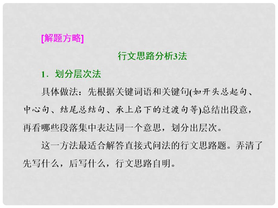 高考语文总复习 第一编 语言文字运用 专题十四 文学类文本阅读（二）散文 题型突破（一）散文结构思路分析类 3大题型课件_第4页