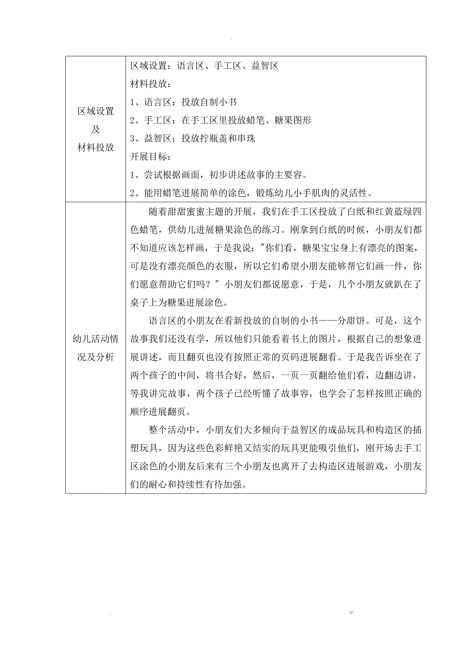 小班下学期区域游戏观察记录_第3页