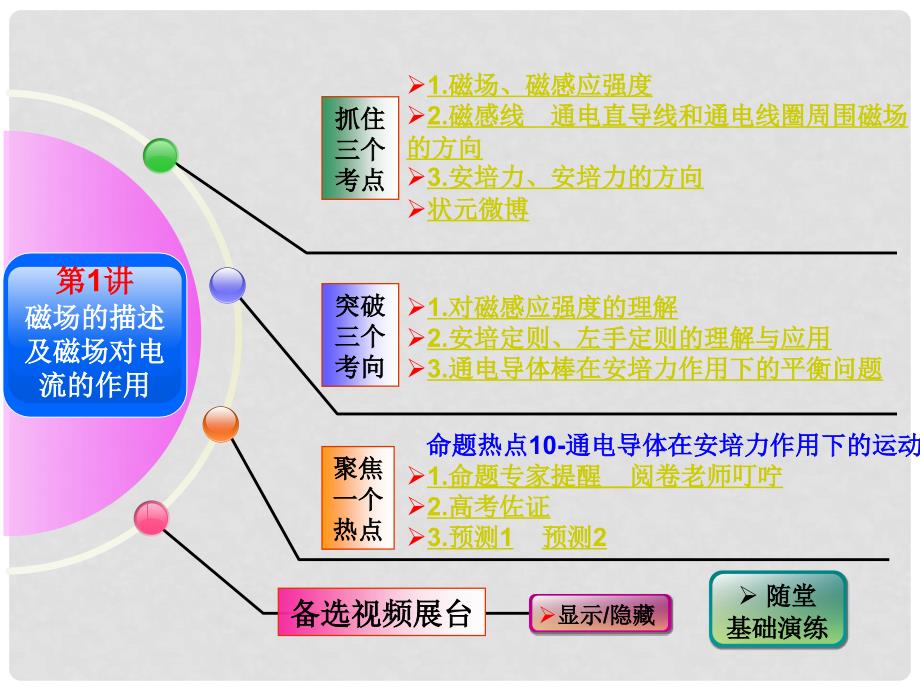 重庆市万州区龙宝中学高考物理总复习 第8章 第1讲 磁场的描述及磁场对电流的作用课件_第2页