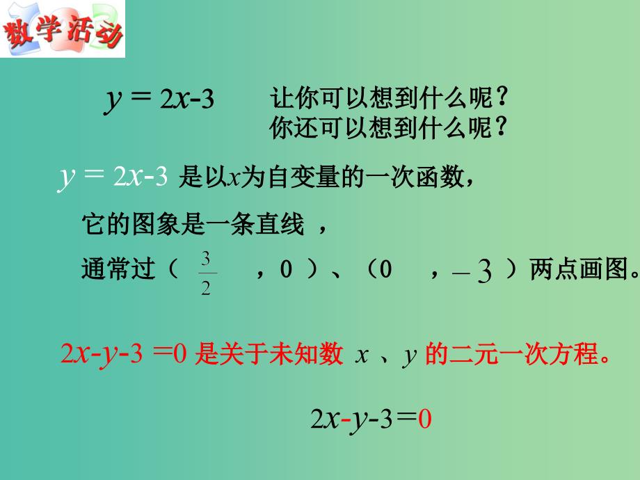 八年级数学上册 6.5 一次函数与二元一次方程课件 （新版）苏科版.ppt_第2页