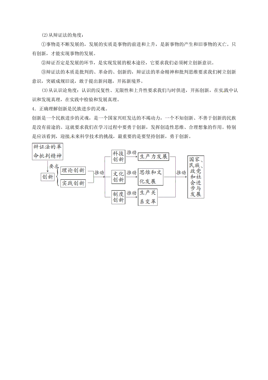 山西省忻州市第一中学2020高考政治一轮复习第54讲创新意识与社会进步教案新人教版必修4_第4页