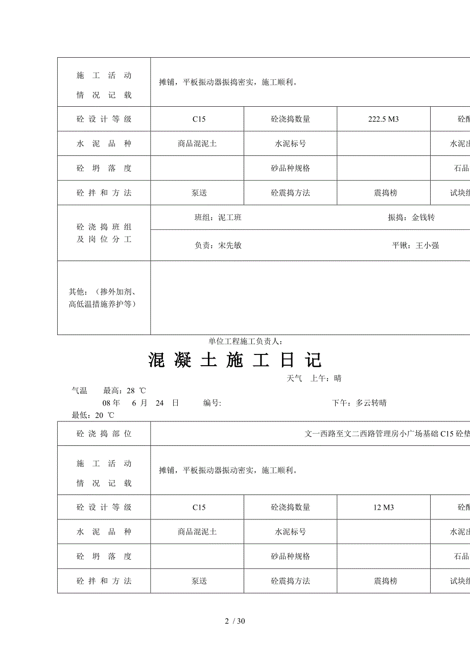 混凝土施工日记_第2页