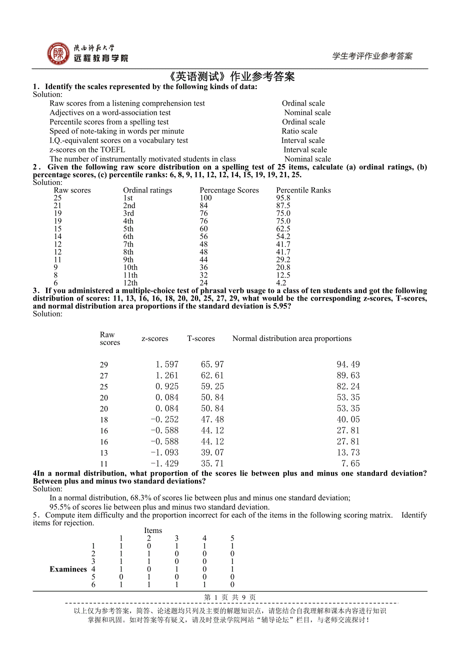 《英语测试》作业参考答案.doc_第1页