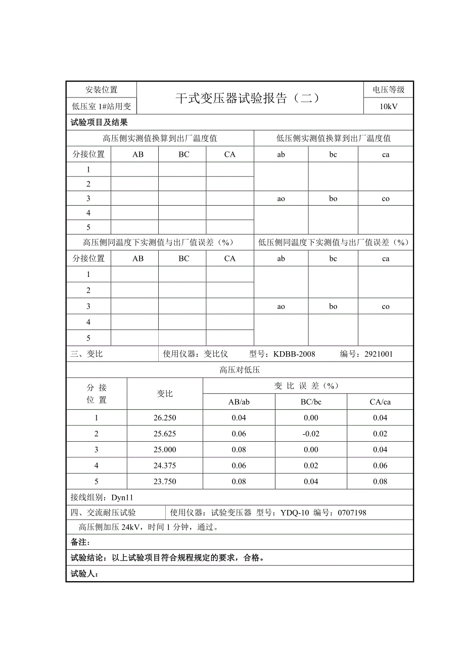 干式变压器试验报告.doc_第2页