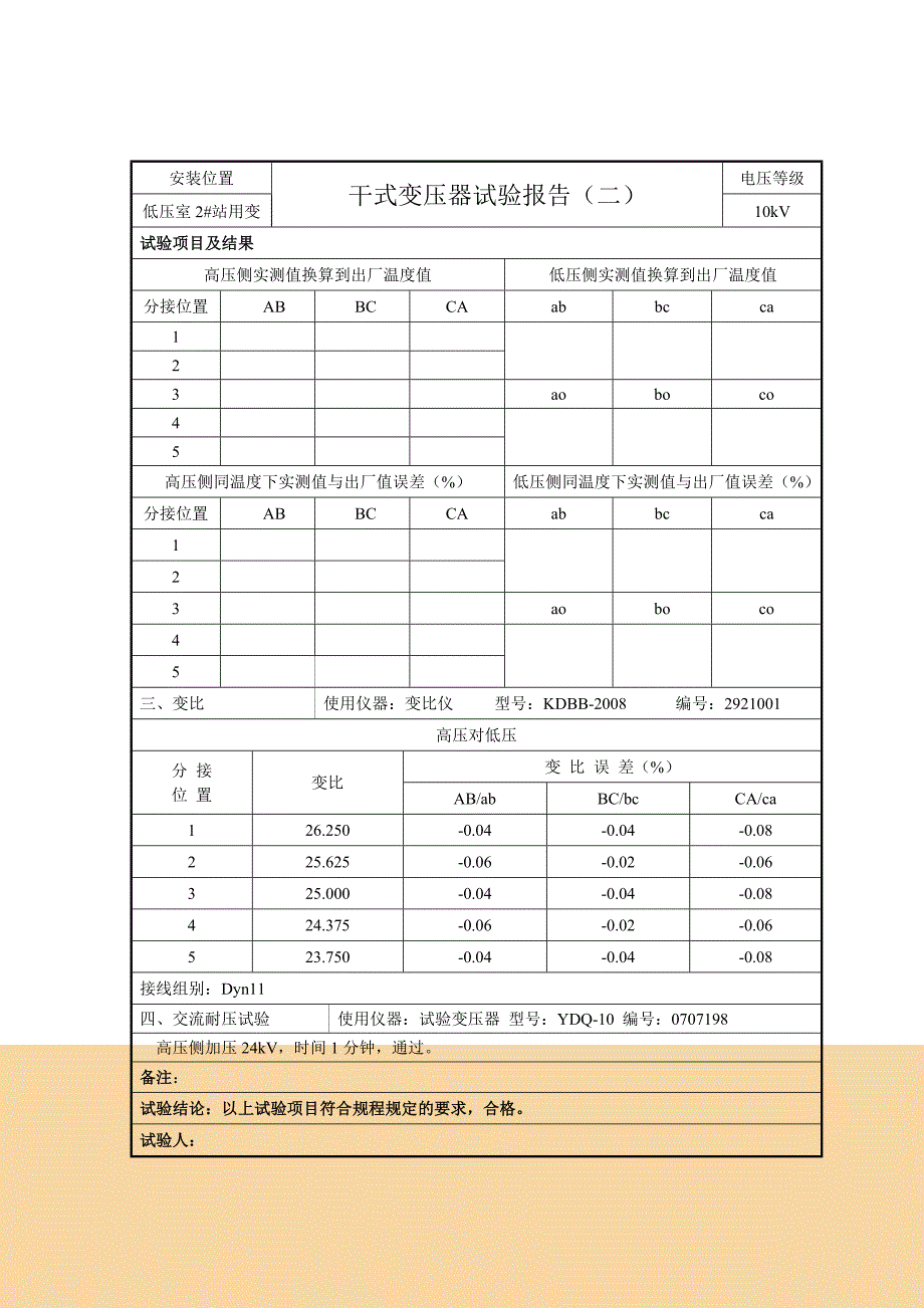 干式变压器试验报告.doc_第4页