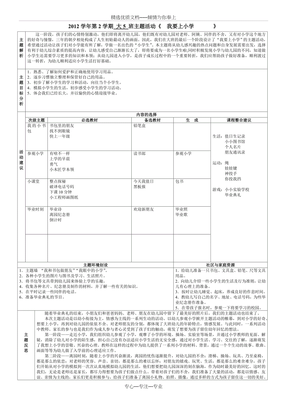 《我要上小学》主题活动计划_第1页