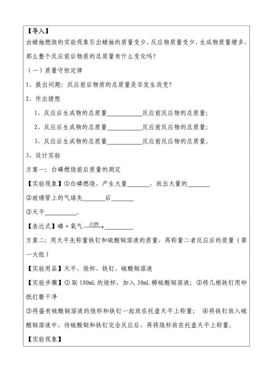 质量守恒定律公开课教案名师制作优质教学资料_第2页