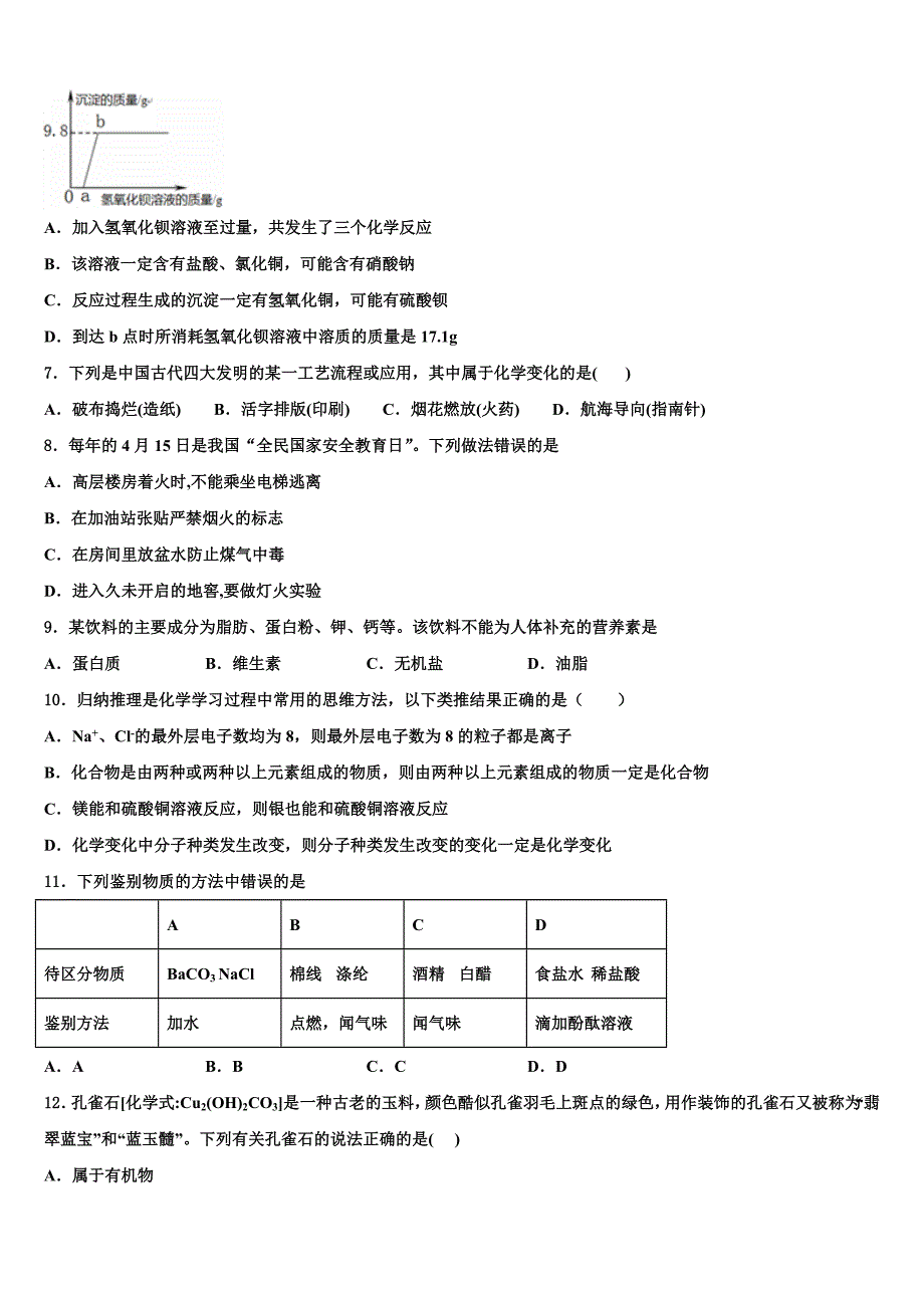 广东省佛山市顺德区碧桂园校2023年中考化学押题卷（含答案解析）.doc_第3页