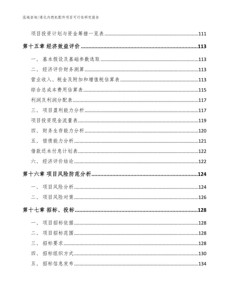 通化内燃机配件项目可行性研究报告范文模板_第5页