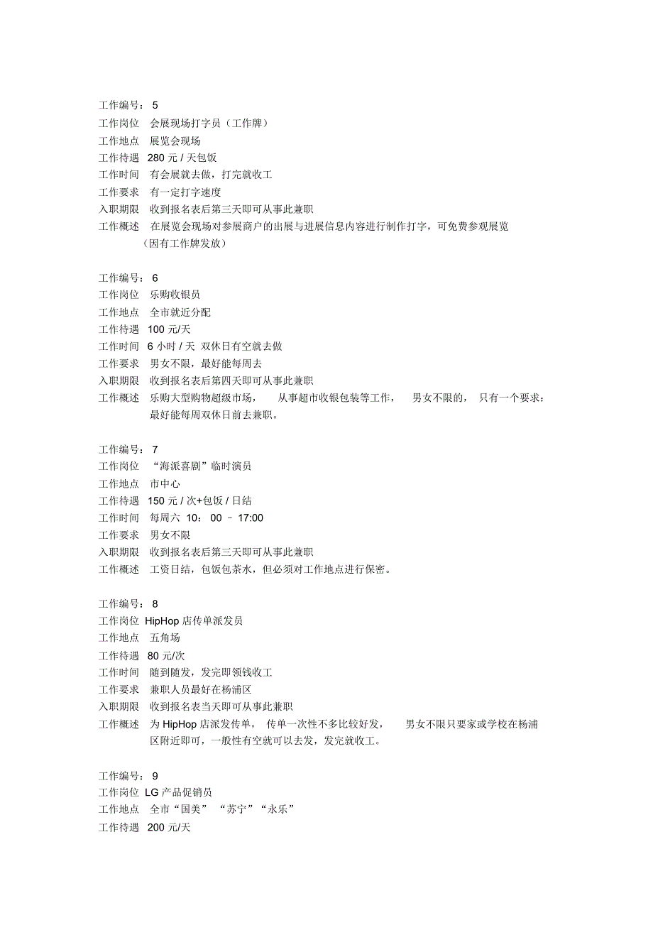 兼职工作岗位_第2页