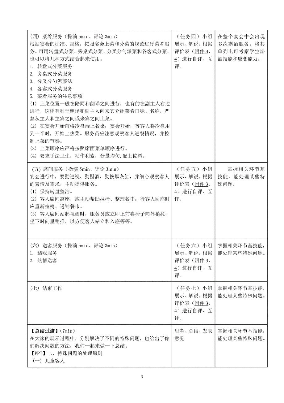 中餐宴会服务教案设计_第3页