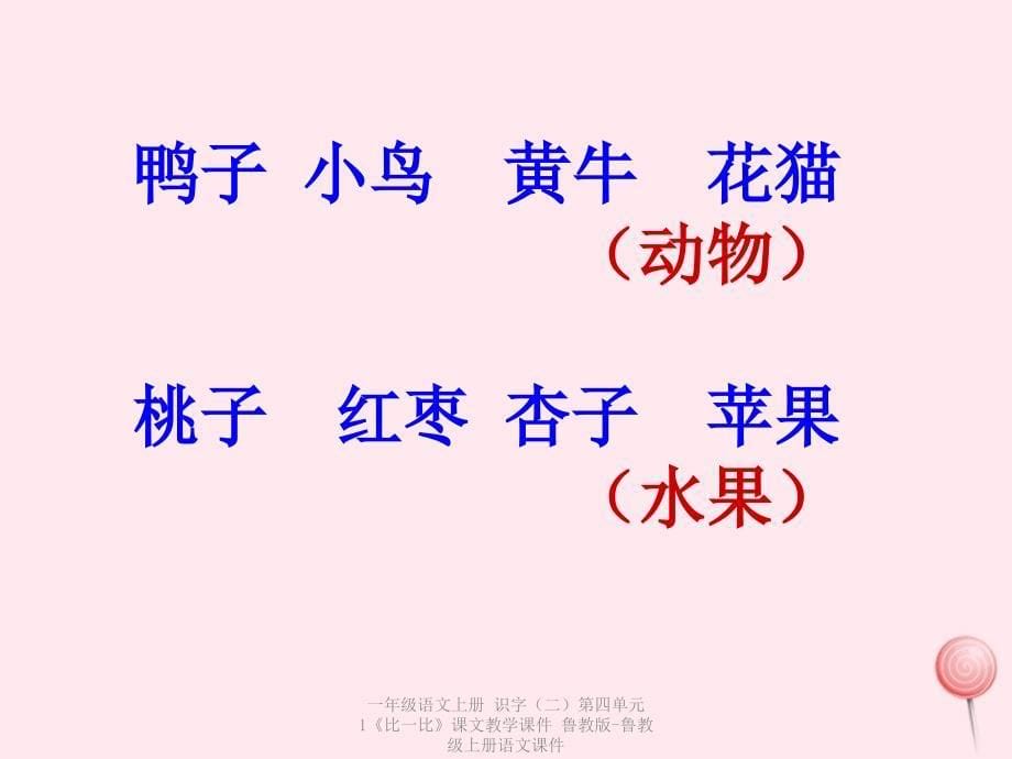 最新一年级语文上册识字二第四单元1比一比课文教学课件_第5页