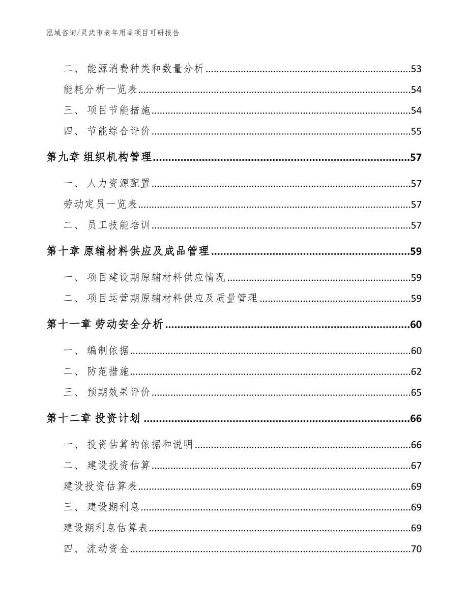 灵武市老年用品项目可研报告_模板范文_第5页