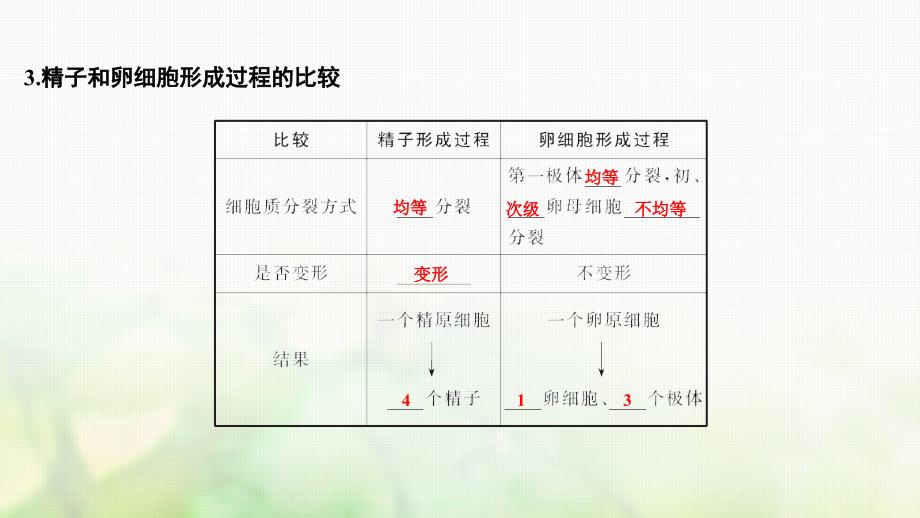 高考生物一轮复习第四单元细胞的生命历程第12讲减数分裂和受精作用课件_第4页