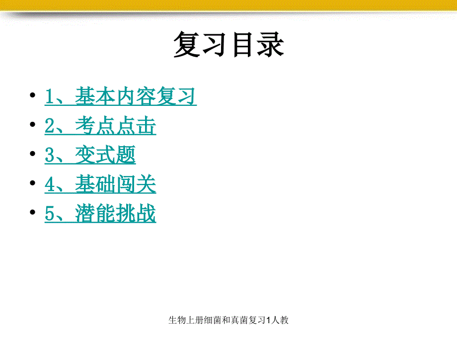 生物上册细菌和真菌复习1人教课件_第2页