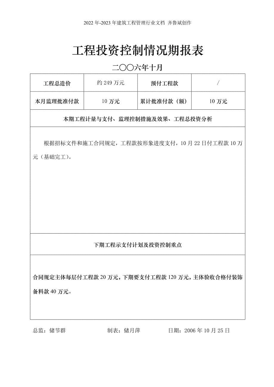 岳西县庆源小区监理期报_第5页