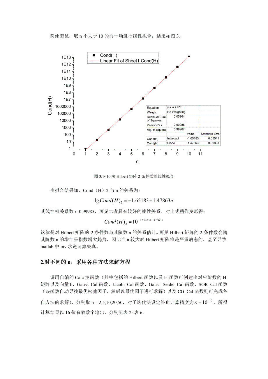 数值分析实验报告1-Hilbert矩阵的求解_第3页