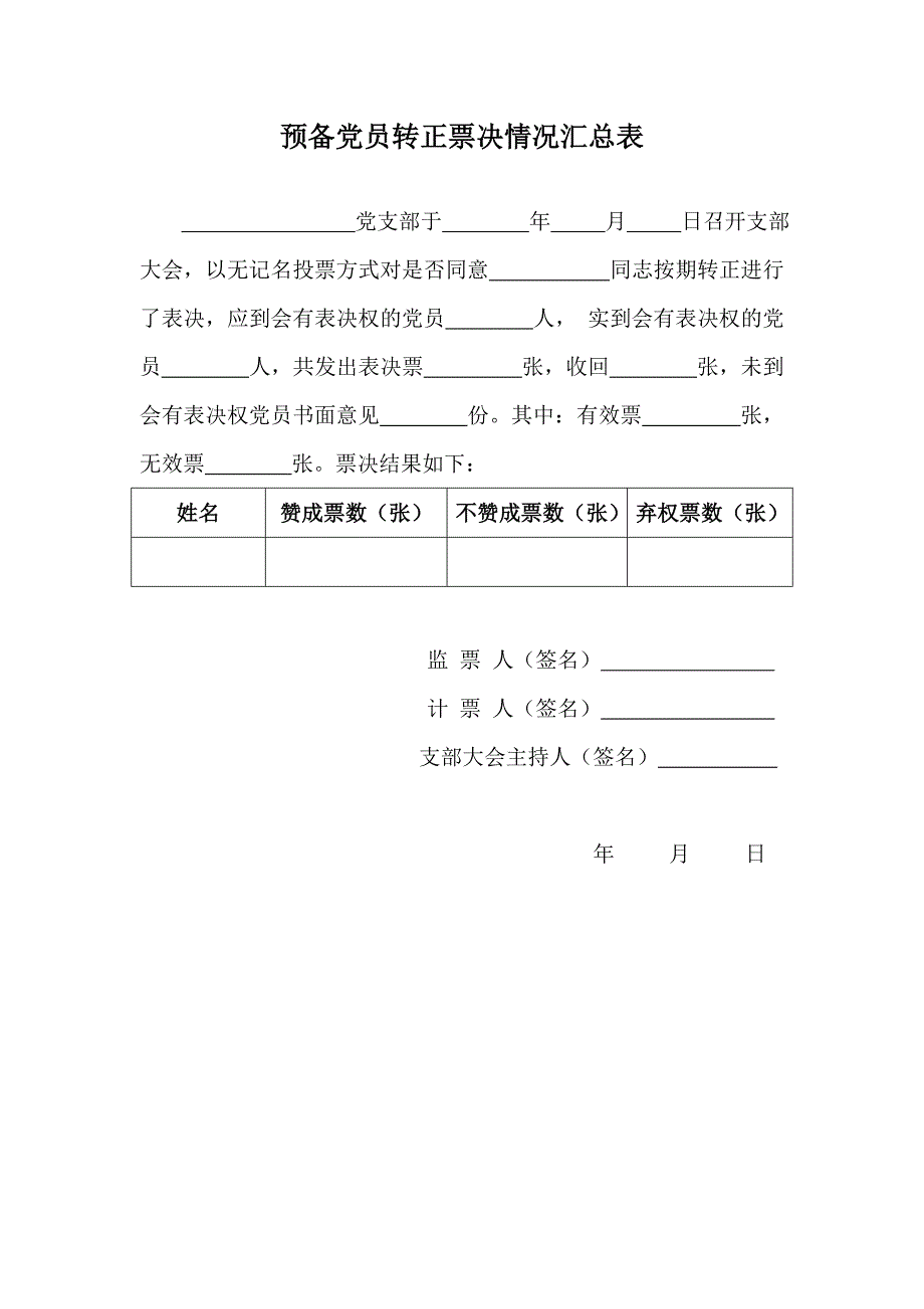 表决票与票决汇总表_第4页