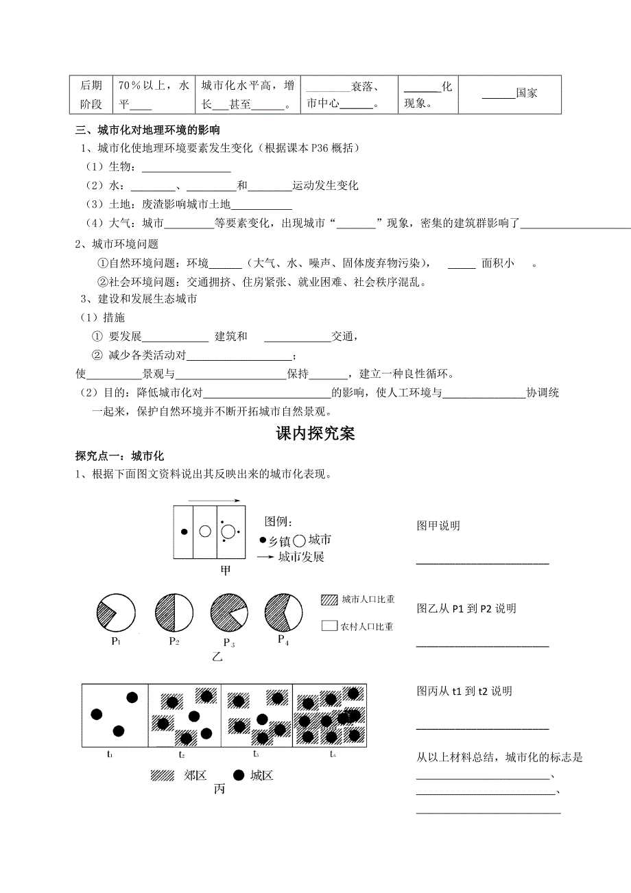 精校版地理 导学案6 城市化_第2页