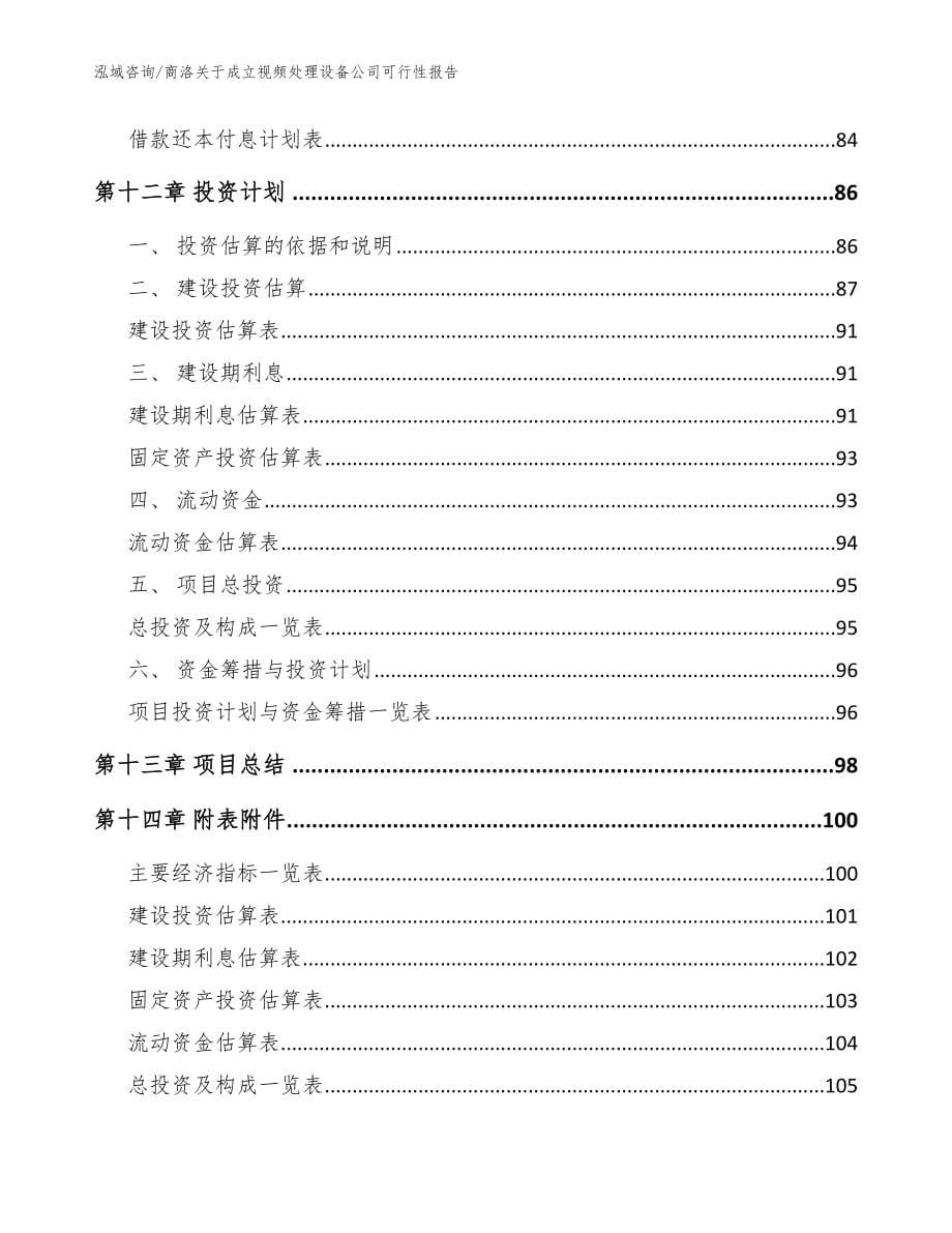 商洛关于成立视频处理设备公司可行性报告模板范本_第5页