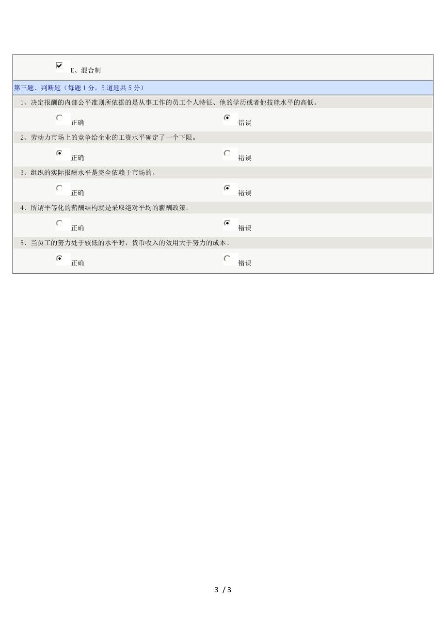 《人力资源管理》第07章在线测试_第3页