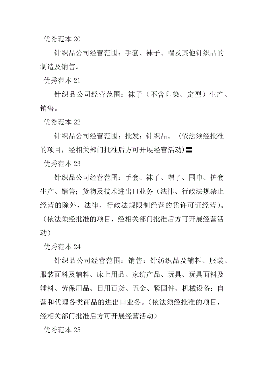 2023年针织品经营范围(50个范本)_第4页