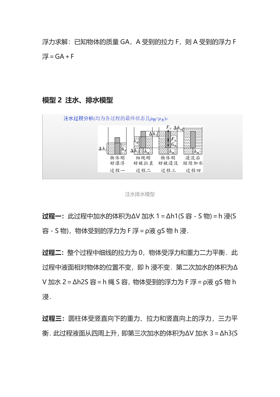 初中物理浮力三大模型计算题详解_第3页