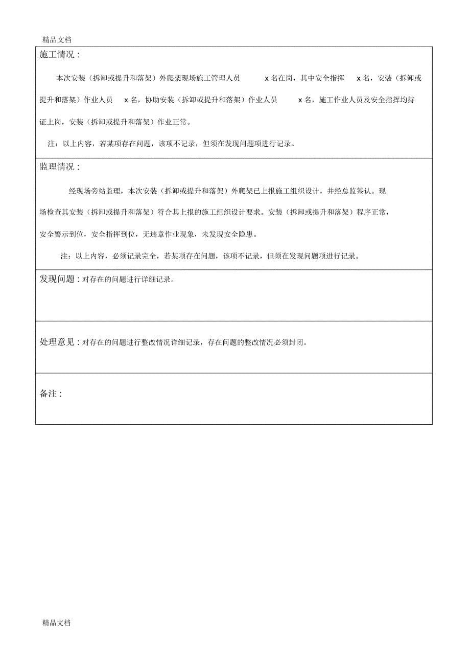 最新旁站监理记录表填写范本资料_第5页