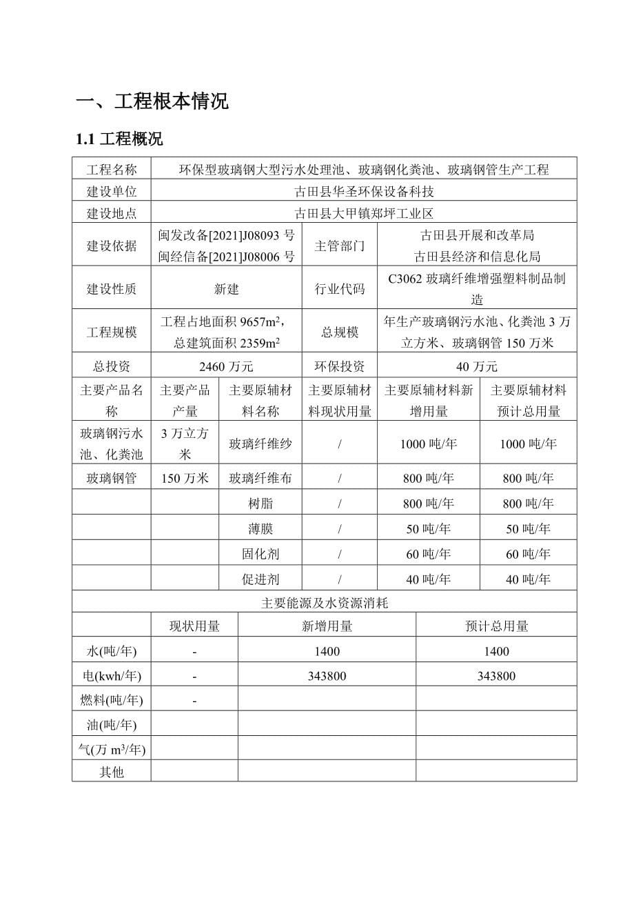 环保型玻璃钢大型污水处理池玻璃钢化粪池玻璃钢管生产项目环评报告_第5页