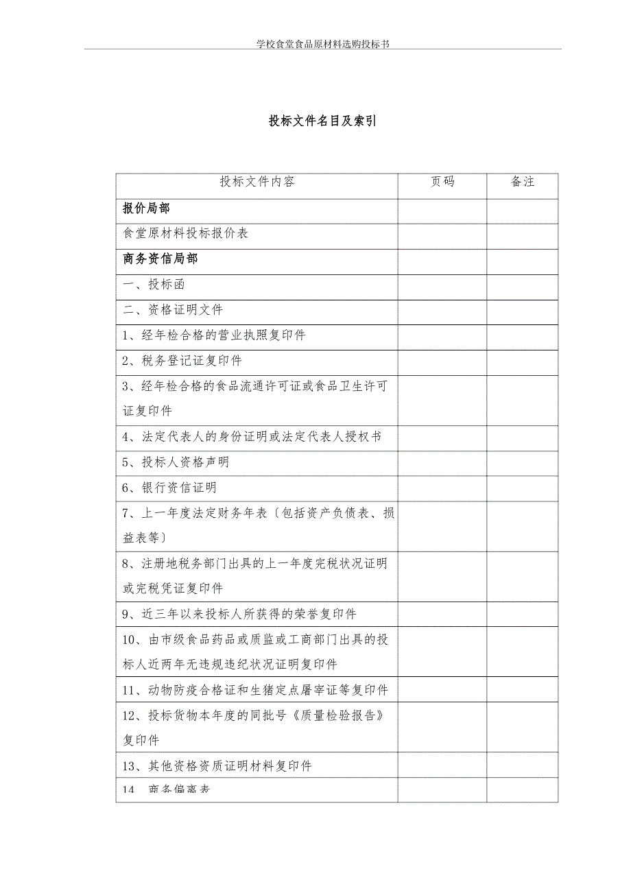 学校食堂食品原材料采购投标书_第3页