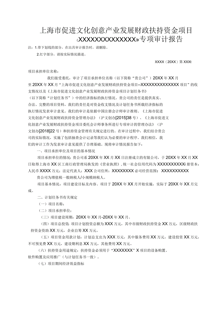 上海促进文化创意产业发展财政扶持资金项目专项审计报告_第1页