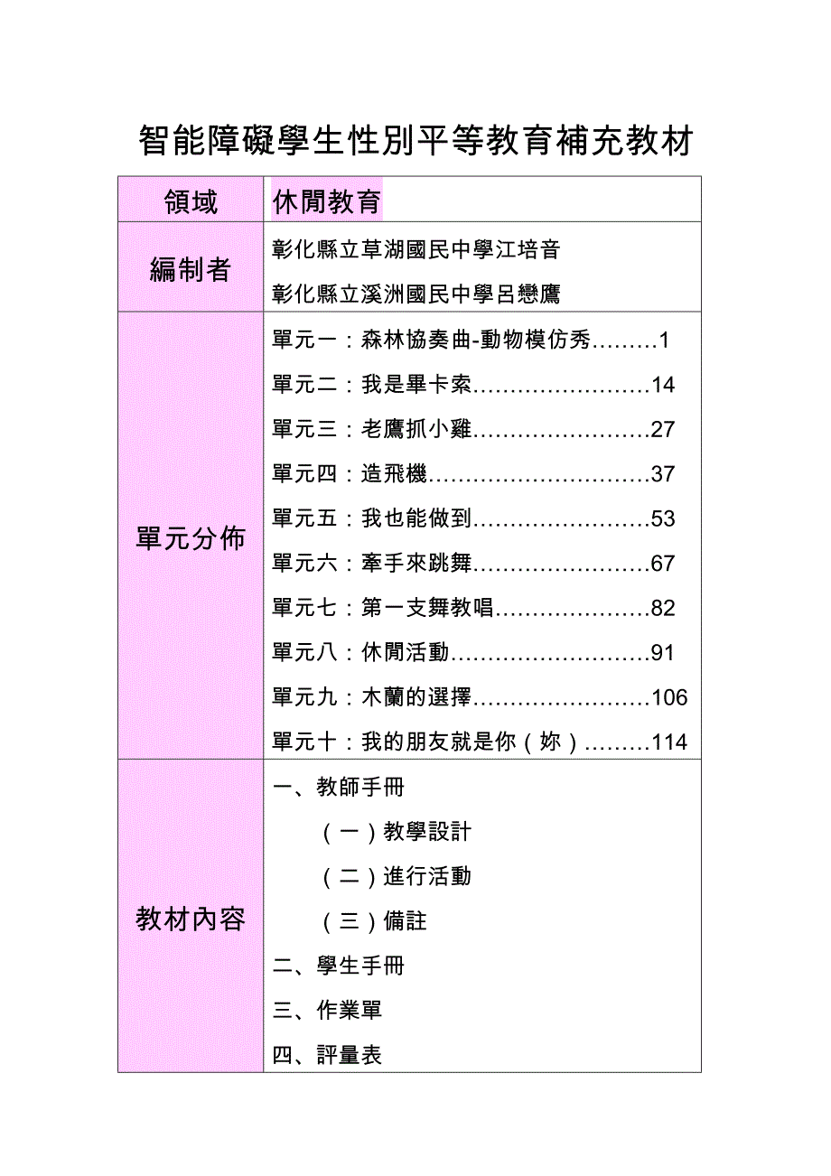 教育资料（2021-2022年收藏的）智能障碍学生性别平等教育补充教材_第1页