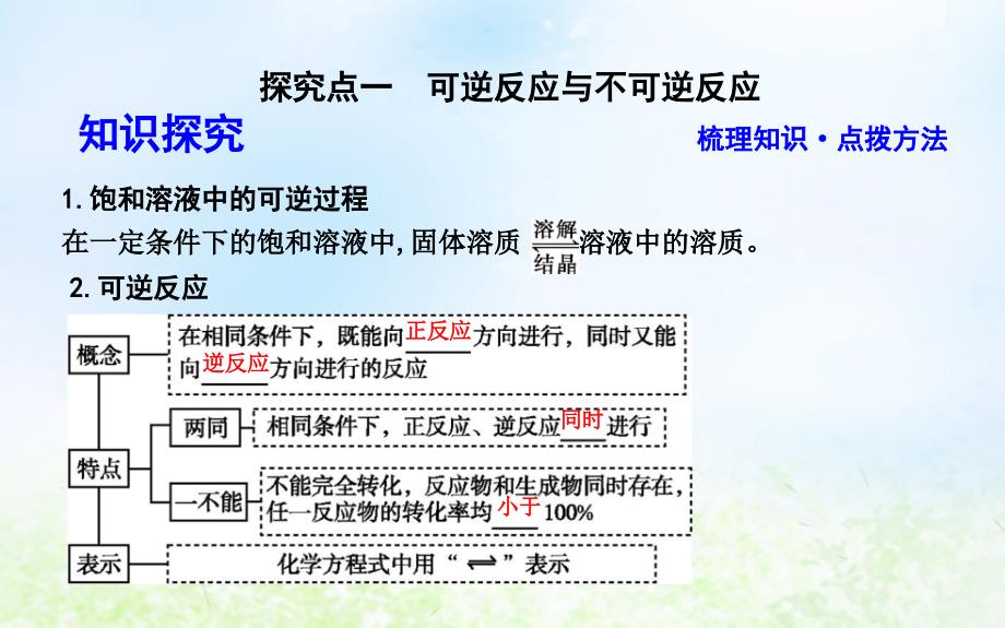 高中化学第二章化学反应速率和化学平衡第三节化学平衡第1课时可逆反应化学平衡状态课件新人教版选修4_第4页