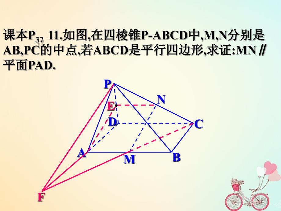 江苏省宿迁市高中数学第1章立体几何初步1.2.3直线与平面的位置关系平行2课件苏教版必修2_第4页