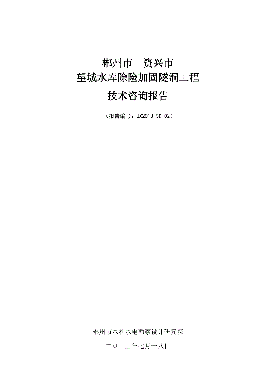 望城水库隧洞检测报告_第1页