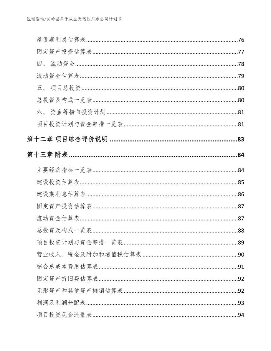 关岭县关于成立天然饮用水公司计划书_第5页